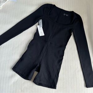 Aritzia Golden Divinity 5" Long Sleeve Romper - Black